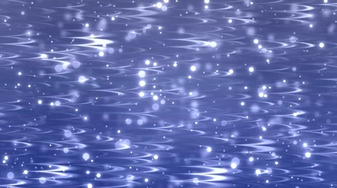 Motion of particles with blue waves. Stock Footage 50027749