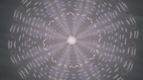 Motion pattern with circular design and light beams in dark background Stock Footage 337386507
