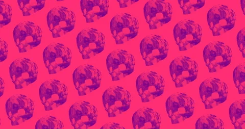Motion pattern design. Pizza skull. Pizza lover art Stock Footage 100680891