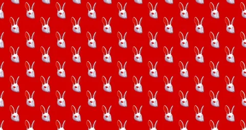 Motion pattern design. Rabbit mask background Stock Footage 122138817