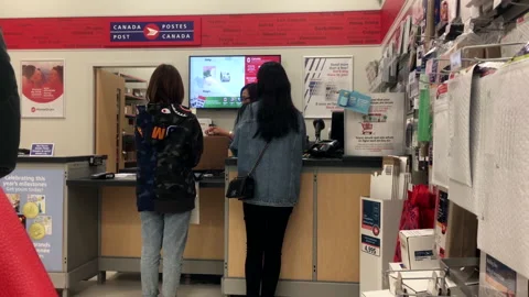 Motion of people mailing parcel at post office with 4k resolution Stock Footage 113040436