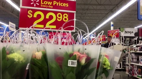 Motion of people shopping item inside Walmart store with 4k resolution Stock Footage 72792097