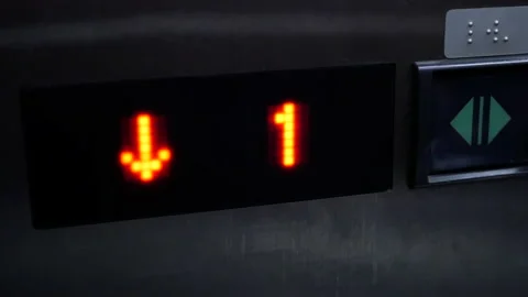 Motion of people taking elevator from two to B2 floor with reflection shadow Stock Footage 98564560