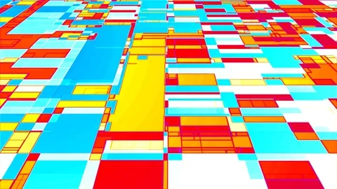 Motion in Perspective - Grid Block Dynamics Rectangle Planar Motion Graphic Stock Footage 301161299