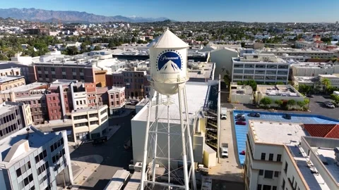 Motion picture industry studio. Paramount Pictures studio water tank 스톡 동영상 323330708