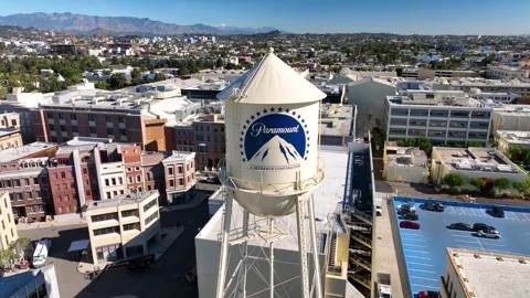 Motion picture industry studio. Paramount Pictures studio water tank Stock Footage 323330773