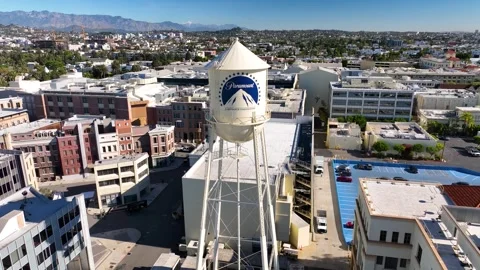 Motion picture industry studio. Paramount Pictures studio water tank 스톡 동영상 323330812