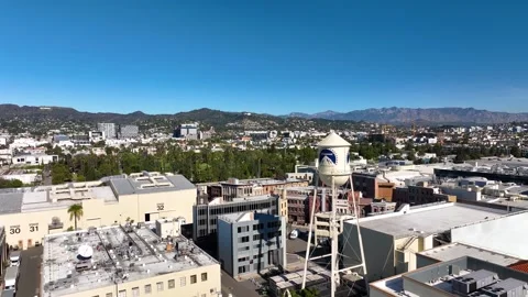 Motion picture industry studio. Paramount Pictures studio water tank 스톡 동영상 323330825