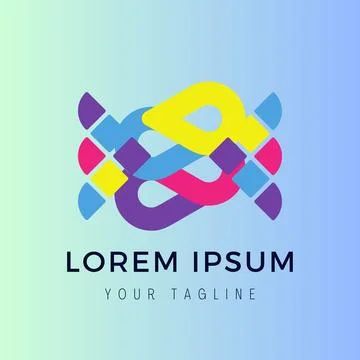 Motion pixel flow vector emblem sign symbol mark logo type vector logo Illustrazione stock