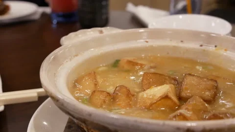 The motion of pork and vegetable soup with heavy steam Stock Footage 167654472