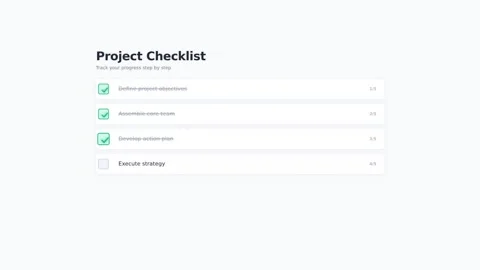Motion of a Project Checklist in Video Format for Task Management and Plannin 库存影片 342654651