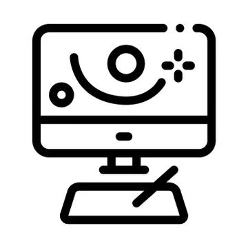 Motion projection in action icon vector outline illustration 스톡 일러스트