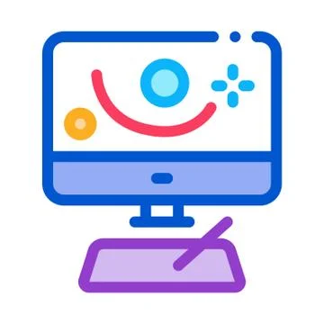 Motion projection in action icon vector outline illustration Stock Illustration