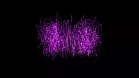 Motion of purple lines forming shapes on a black background Stock Footage 341401337