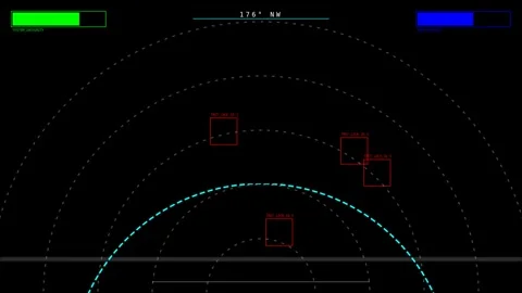 Motion Radar Display Animation with Dynamic Data Visualization for Scientif.. Stock Footage 342562487