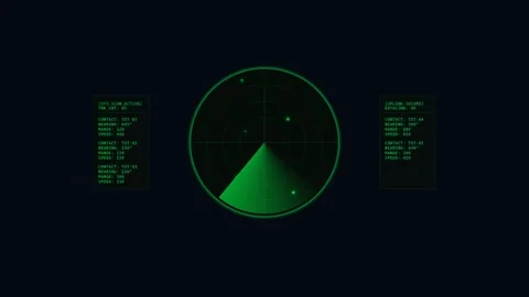 Motion radar screen analysis with dynamic green indicators for navigation a.. 库存影片 342547598