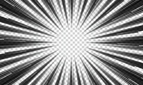 Motion radial lines background for comic book. Manga speed frame, superhero.. Stock Illustration