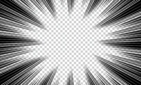 Motion radial lines background for comic book. Manga speed frame, superhero.. Stock Illustration