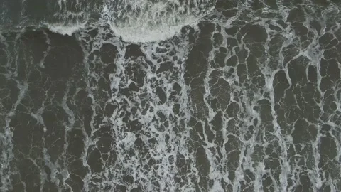 Motion of a raging sea wave view from above Stock Footage 132195919