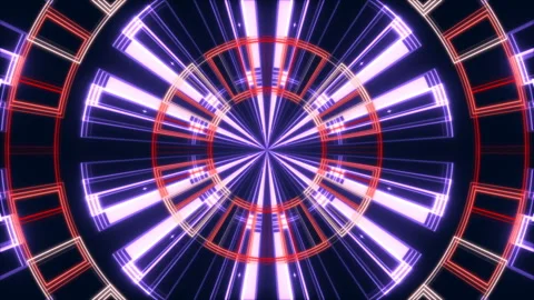 Motion red and white shapes on blue background, flashing light, loop Stock Footage 138533691