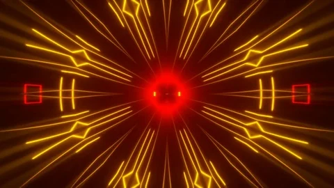 Motion red and yellow lines, red abstract background, loop Stock Footage 84757284