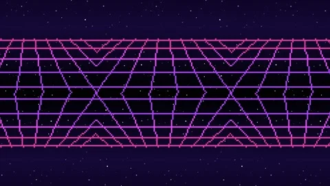 Motion Retro background. Synthwave. Pixel art 8bit Vector video game Video stock 157755844