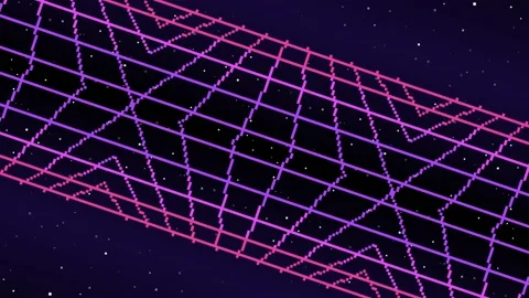Motion Retro background. Synthwave. Pixel art 8bit Vector video game Video stock 157755893
