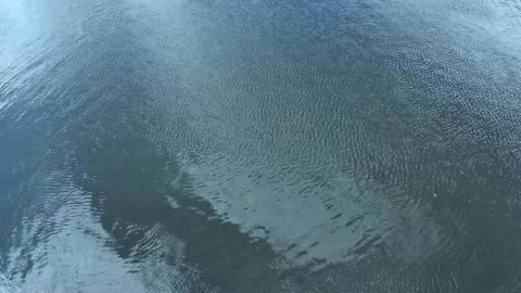 Motion Ripples on the water surface of the river Stock Footage 130819610