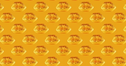 Motion seamless pattern. Gold lips background Stock Footage 121232350