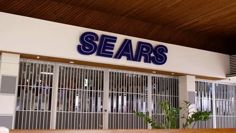 Motion of Sears store has closed inside Coquitlam shopping mall Video stock 85296702