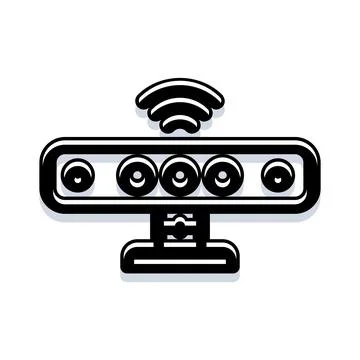 Motion sensor camera streaming wireless technology icon Stockillustratie