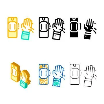 Motion sensor color pack icon vector color Illustrazione stock