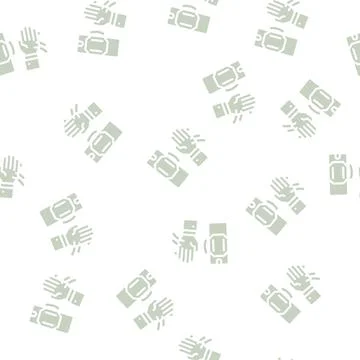 Motion sensor glyph vector seamless pattern black Stock Illustration