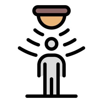 Motion sensor icon color outline vector Illustrazione stock