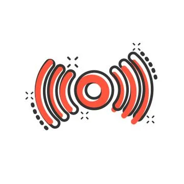 Motion sensor icon in comic style. Sensor waves vector cartoon illustration p Illustrazione stock