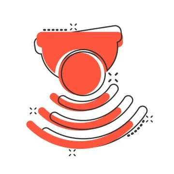 Motion sensor icon in comic style. Waves vector cartoon illustration pictogra Stock Illustration