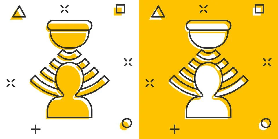 Motion sensor icon in comic style. Sensor waves with man vector cartoon illus 스톡 일러스트