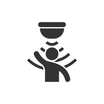 Motion sensor icon in flat style. Sensor waves with man vector illustration o Stock Illustration