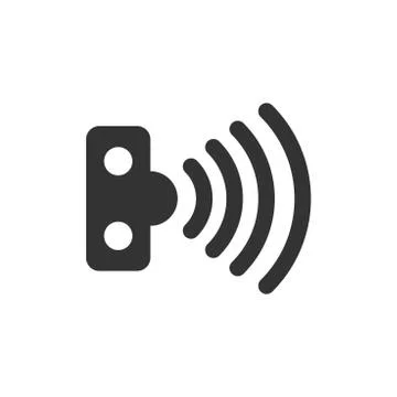 Motion sensor icon in flat style. Sensor waves vector illustration on white i Stock Illustration