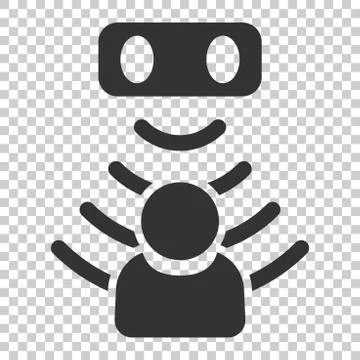 Motion sensor icon in flat style. Sensor waves with man vector illustration o Stock Illustration