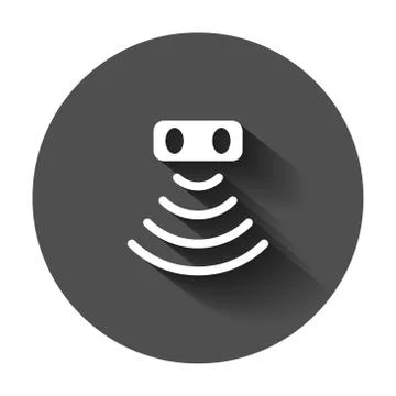 Motion sensor icon in flat style. Sensor waves vector illustration with long  Stock Illustration