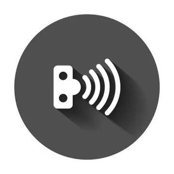 Motion sensor icon in flat style. Sensor waves vector illustration with long  Stock Illustration