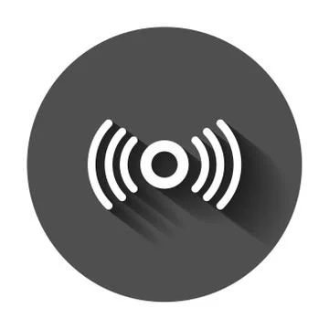 Motion sensor icon in flat style. Sensor waves vector illustration with long  Ilustración de archivo