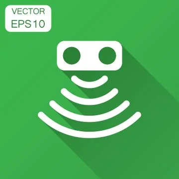 Motion sensor icon in flat style. Sensor waves vector illustration with long  Stock Illustration