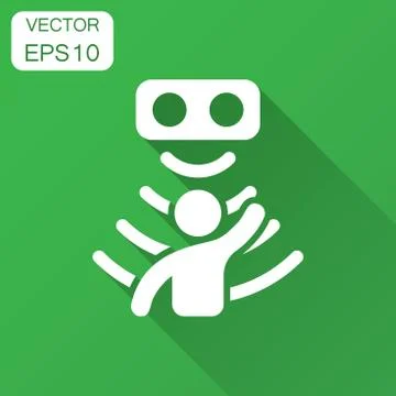 Motion sensor icon in flat style. Sensor waves with man vector illustration w Stock Illustration