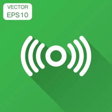 Motion sensor icon in flat style. Sensor waves vector illustration with long  Stock Illustration