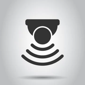 Motion sensor icon in flat style. Sensor waves vector illustration on white b Stock Illustration