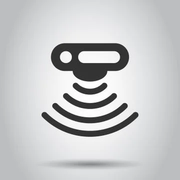 Motion sensor icon in flat style. Sensor waves vector illustration on white b Stock Illustration