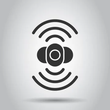 Motion sensor icon in flat style. Sensor waves vector illustration on white b Stock Illustration