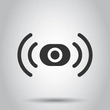 Motion sensor icon in flat style. Sensor waves vector illustration on white b Stock Illustration